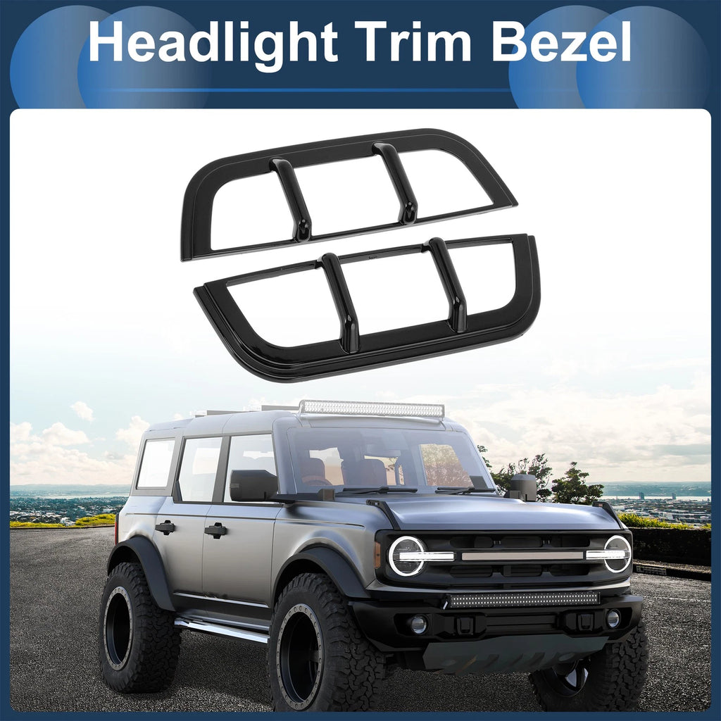 1 Pair Headlight Trim Bezel for Ford Bronco (1966–1996)