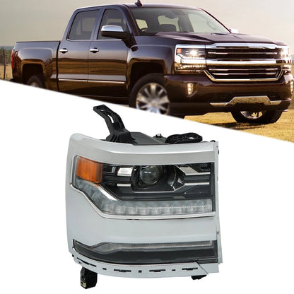 Full LED Headlight for Chevy Silverado 1500 (2016–2018) Chrome RH Side