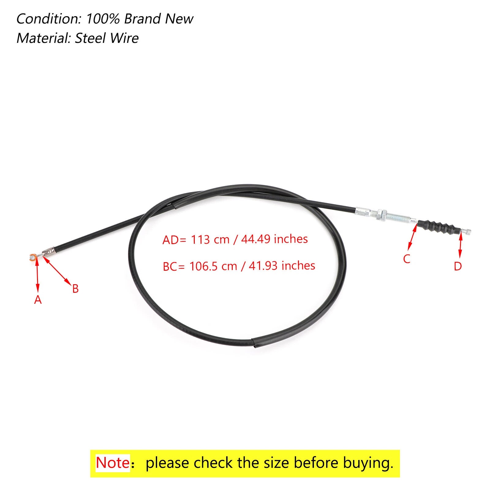 Clutch Cable 22870-MGS-D31 for Honda NC700 NC700X/S NC750 NC750X/S (2012–2018)