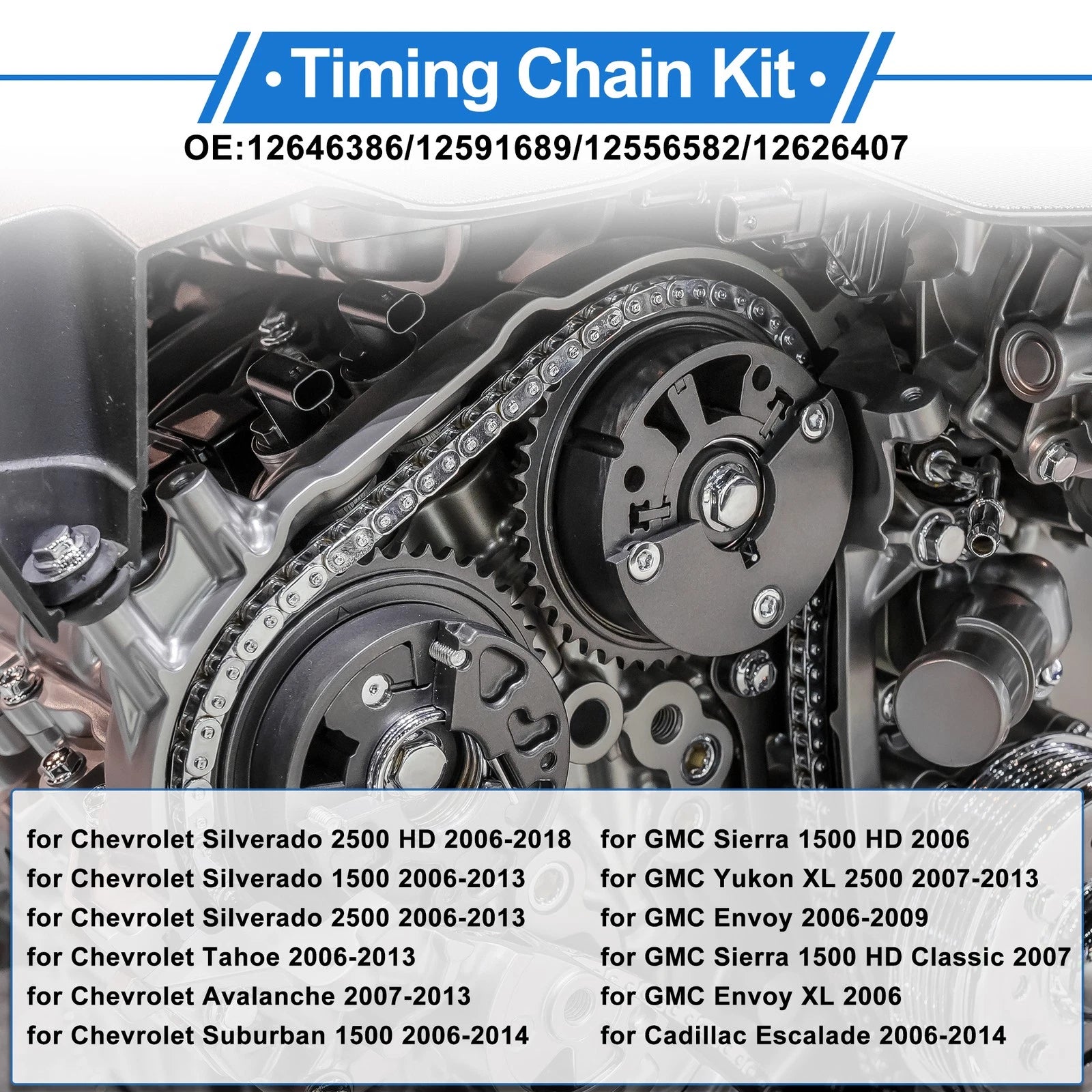 Timing Chain Kit Replacement for Chevrolet Silverado Corvette Camaro Impala (2000–2015)