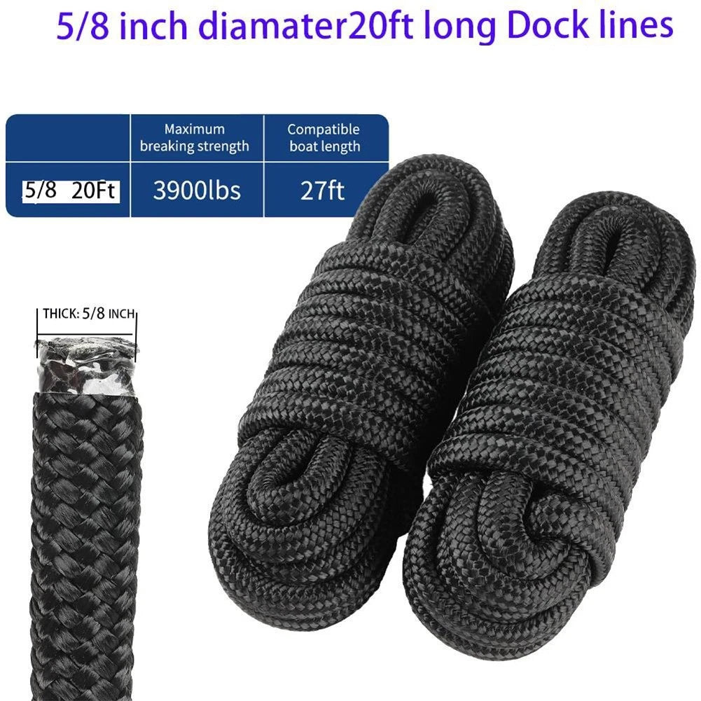 Dock Lines for Boat (Easy to Operate, High Strength Nylon)