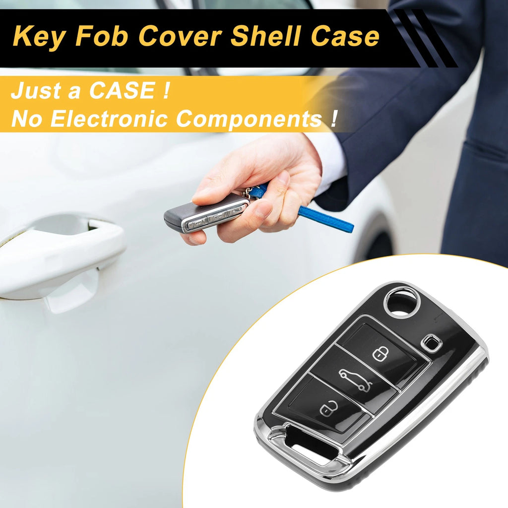 TPU Silicone Car Key Case for VW Golf 7 Variant (2013–2020) - 3 Buttons