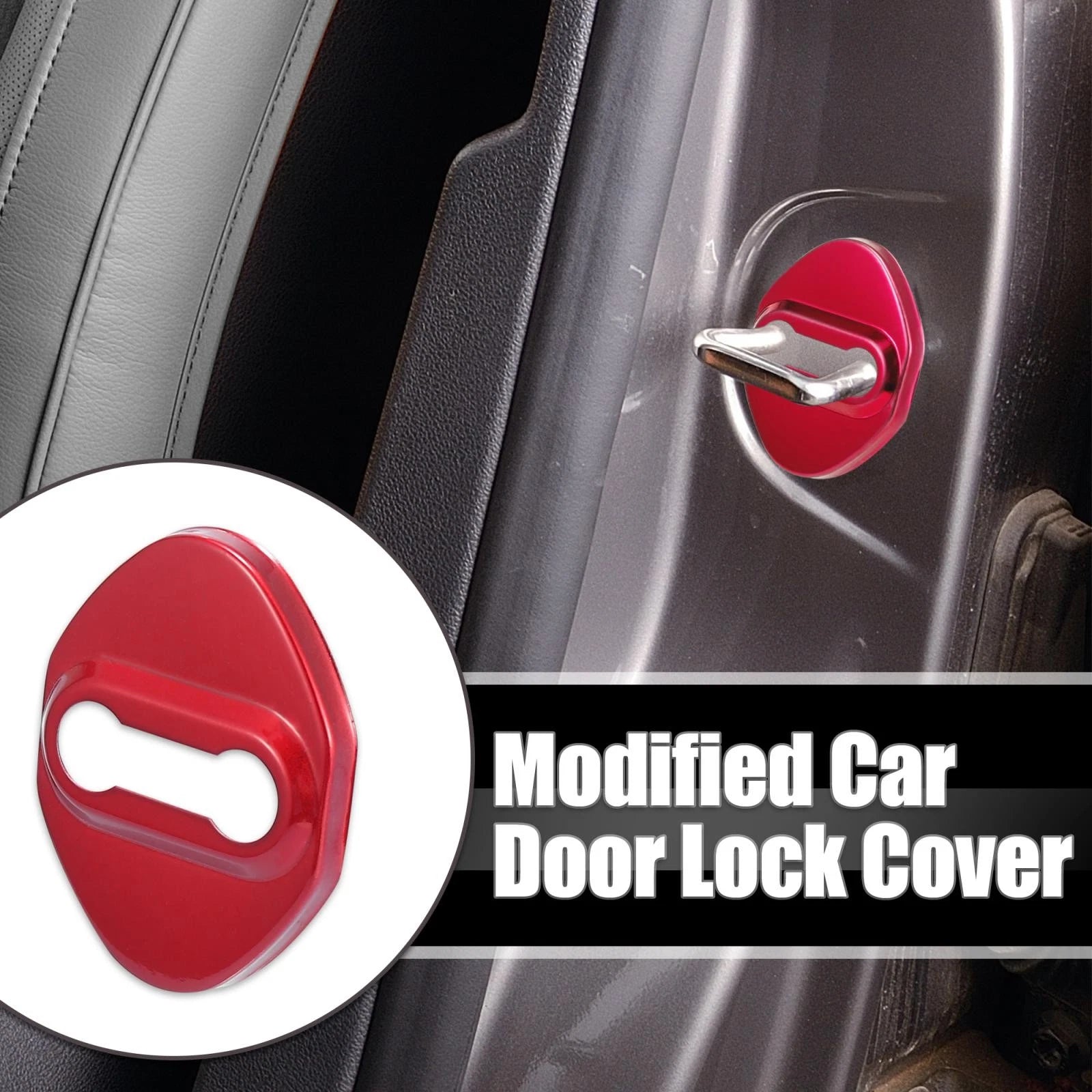 Door Lock Latch Striker Cover Protector with Adhesive for Toyota (4pcs) (2010–2018)