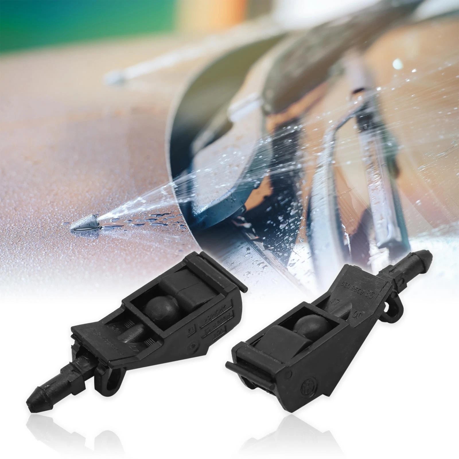 2 Pcs Front Windshield Wiper Nozzles Spray Jet for Volkswagen Golf (2004–2014)