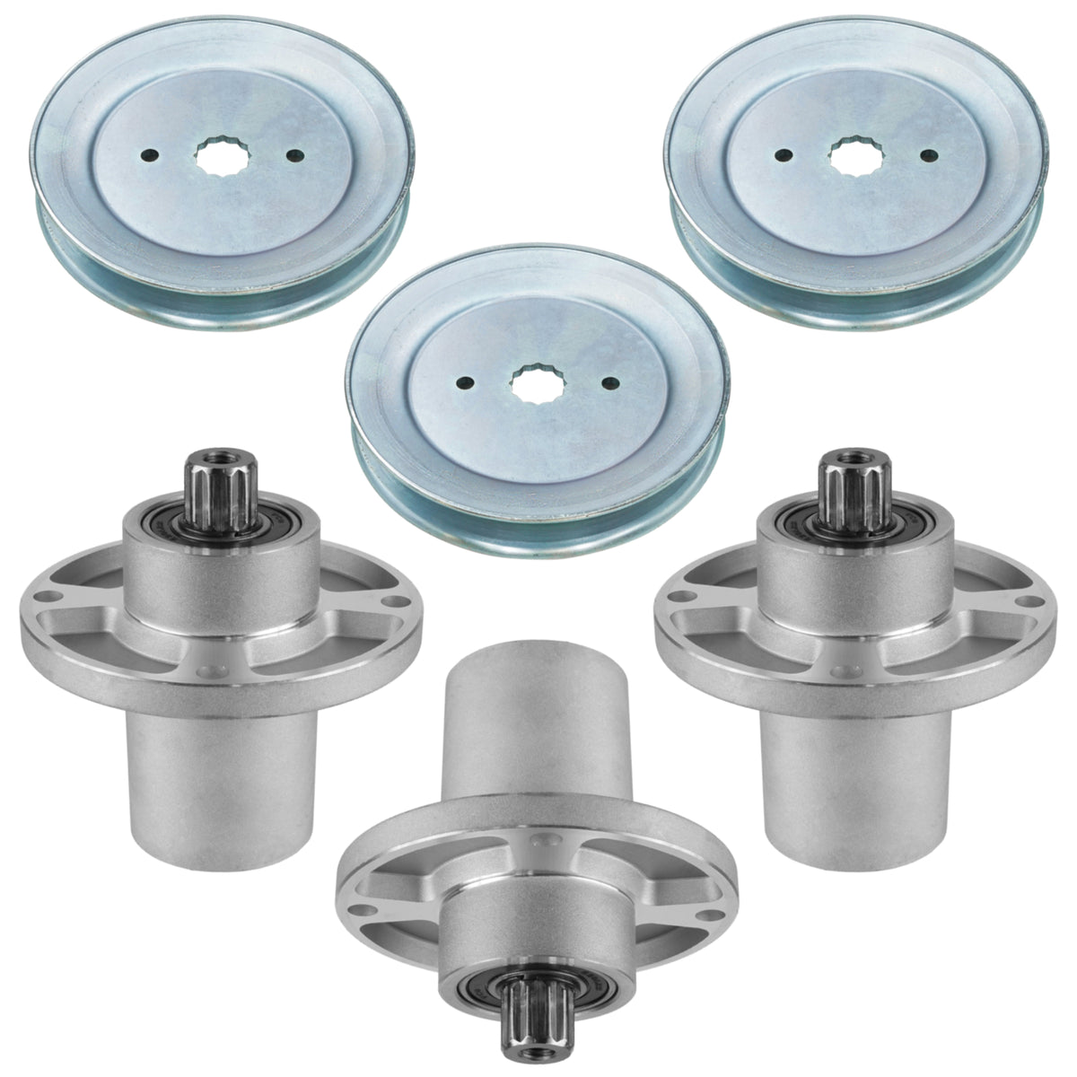 Deck Spindles with 6.47 in Pulleys for Hustler Raptor SD (2013–2016)