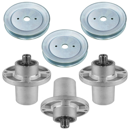 Deck Spindles with 6.47 in Pulleys for Hustler Raptor SD (2013–2016)