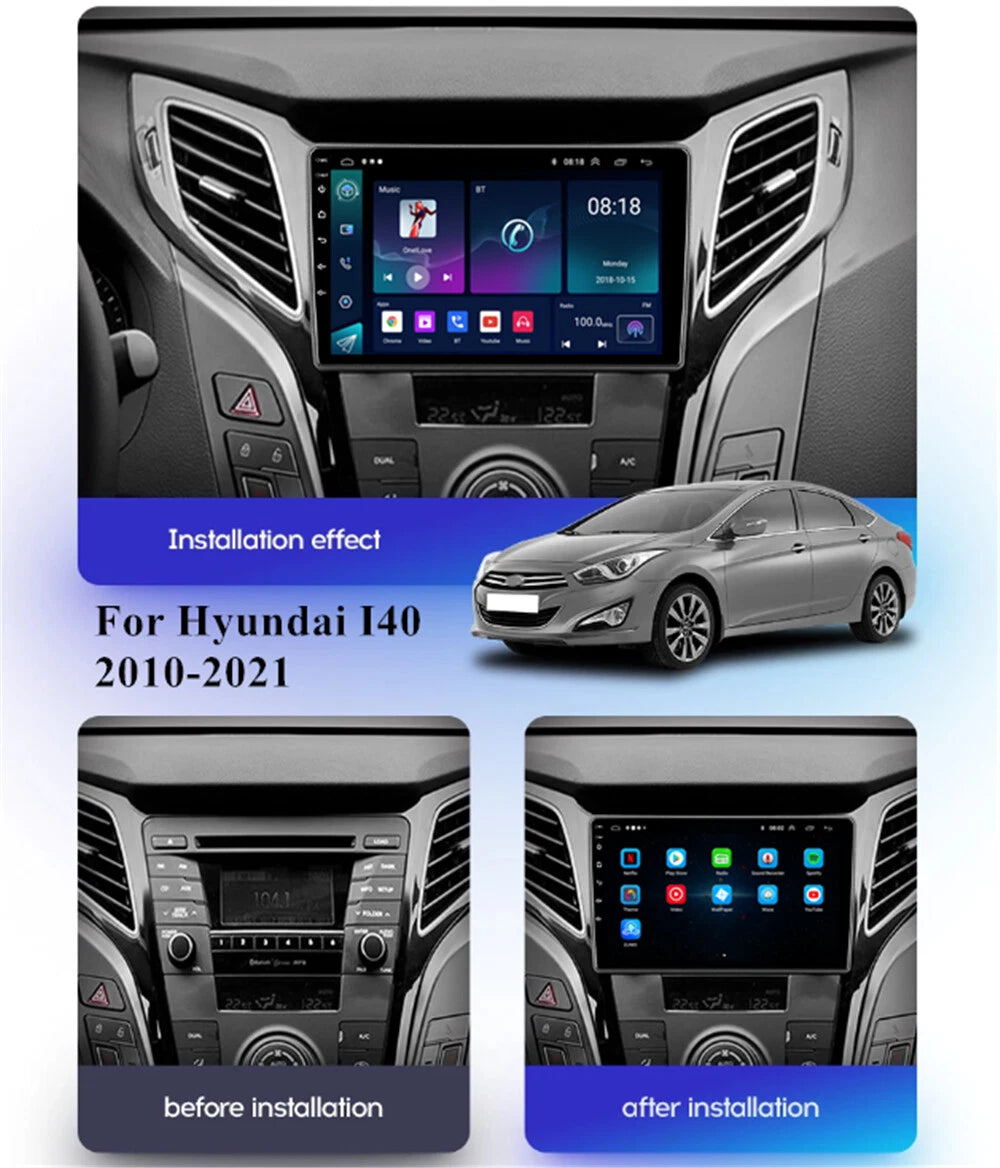 9'' Android 13 Stereo Radio GPS Navigation for Hyundai I40 (2010–2021)