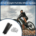 Bicycle Spokes Straight Pull 76mm Carbon Steel Black for 700c (20 Sets)