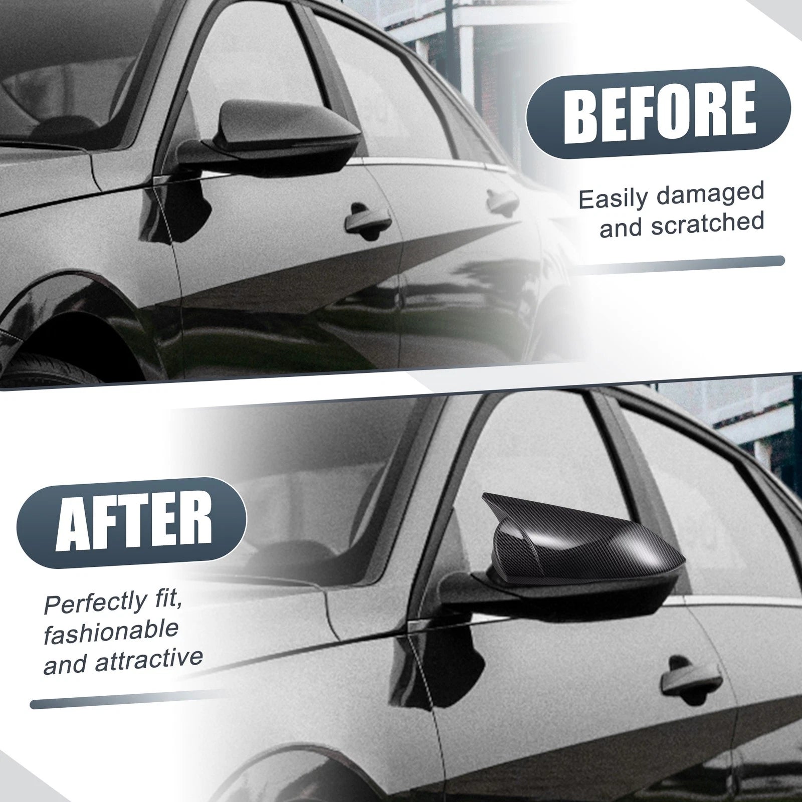 Rearview Mirror Cover Overlay for Hyundai Elantra (2017–2020)