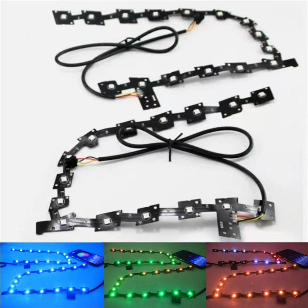Multicolor LED Panel DRL APP BT Control Left & Right For Chrysler 300C 2011-2020
