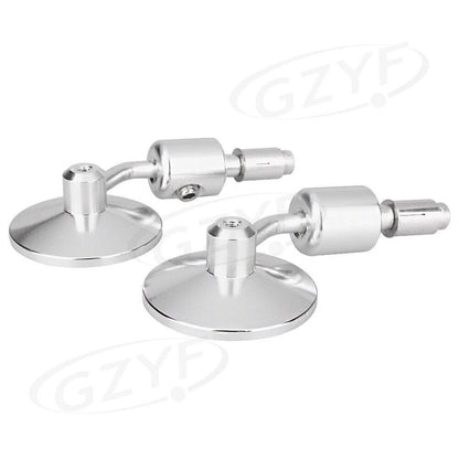 7/8" Bar End Rearview Side Mirrors for Bobber Cafe Racer (Silver)