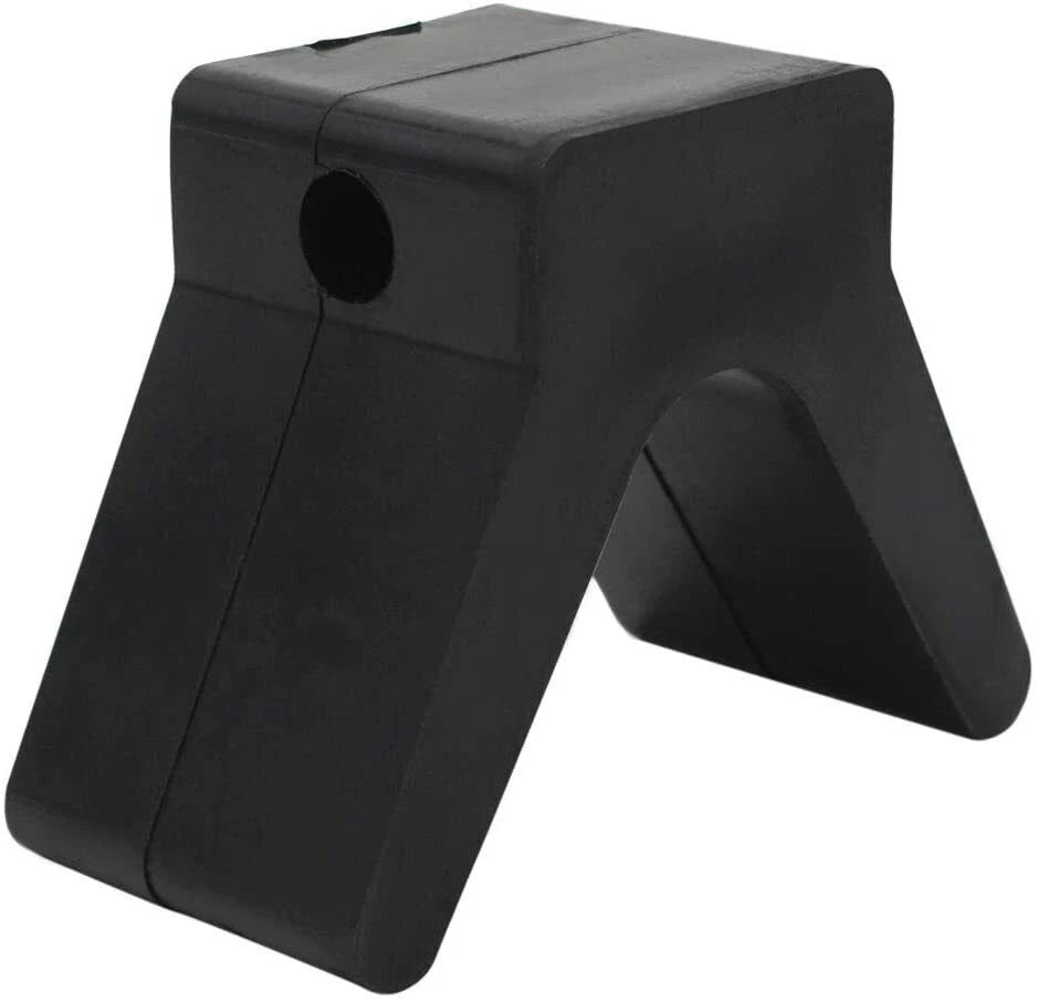 2 Inch Mounting Width V Bow Stop for Boat Trailer (Black Rubber)