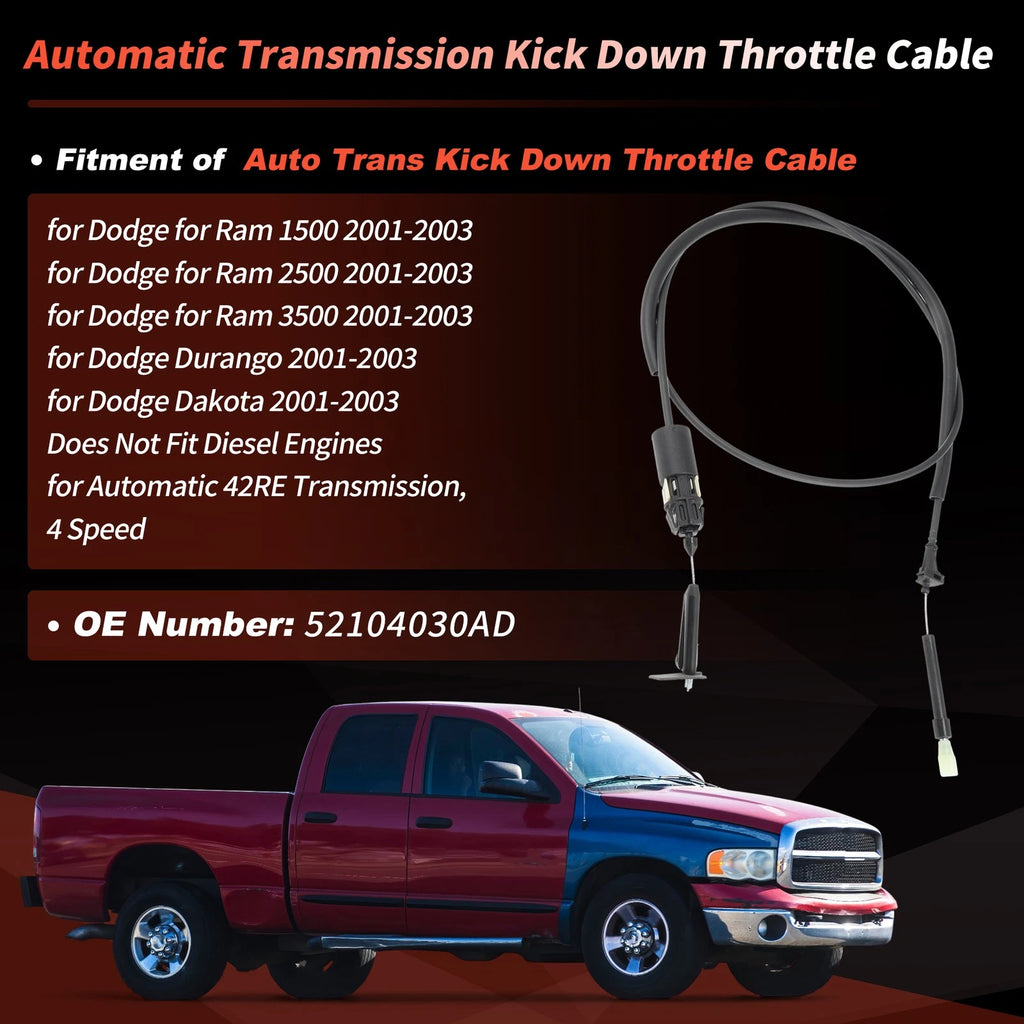 Throttle Valve Cable Replacement for Dodge Durango Dakota Ram 1500 2500 3500 (2002–2013)