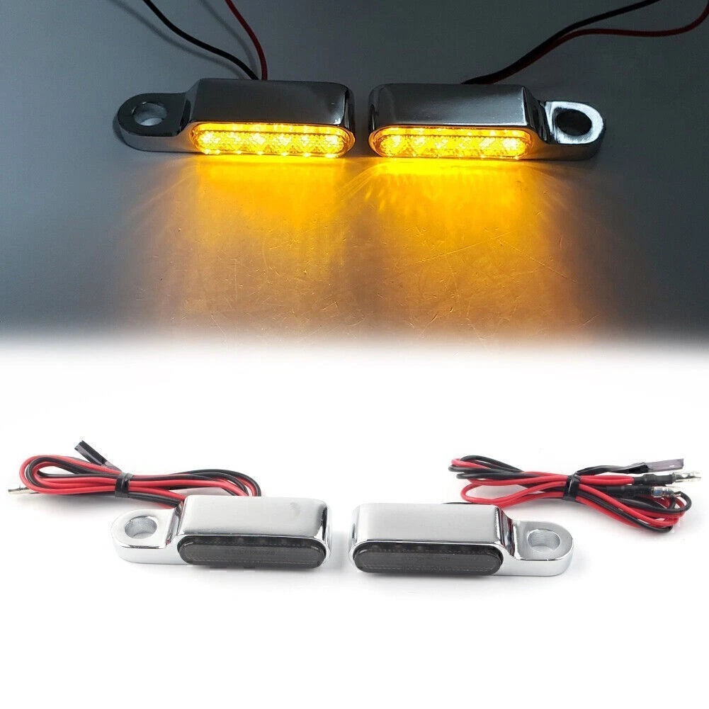 LED Turn Signal Light for Universal Motorcycle (Chrome)