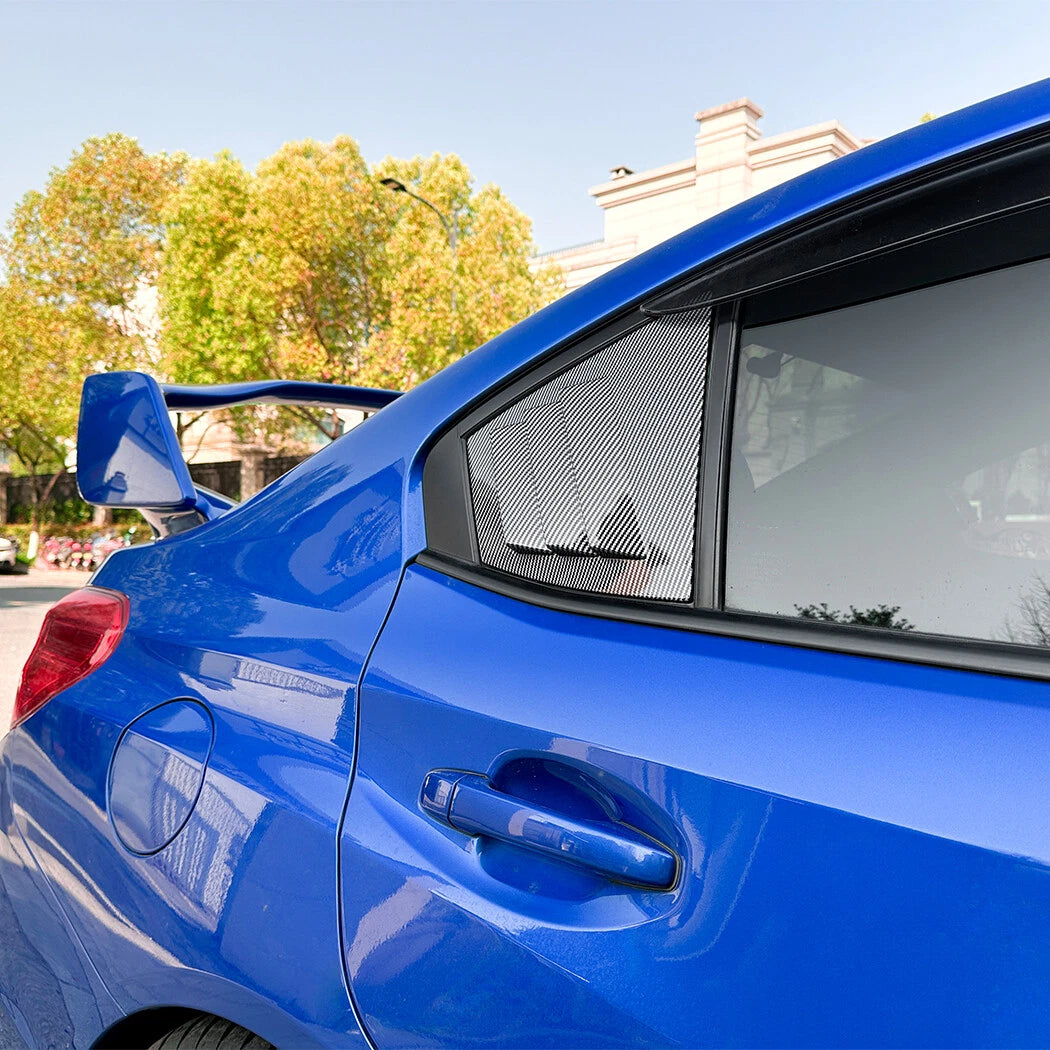 Pair of Carbon Look Rear Window Louver Shutter Covers for Subaru WRX STI (2014–2021)