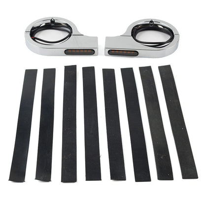 Chrome LED Fork Indicator Turn Signal Light for Harley Touring