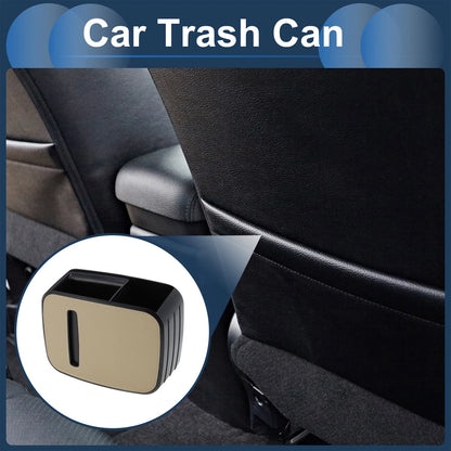 Set of 1 Car Trash Can for Front Seat Back Row (Faux Leather, Beige)