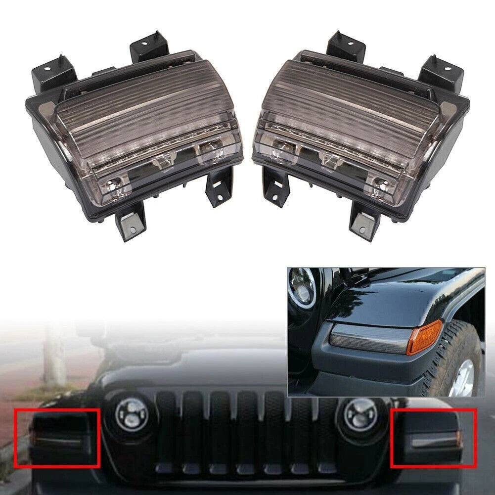 2X LED Wheel Eyebrow Streamer Turn Signal Light for Jeep Wrangler JL (2018–2020)