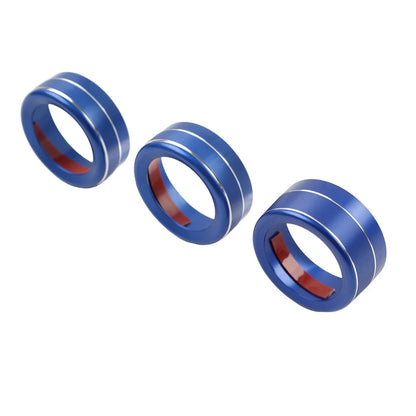 Set of 2 Blue AC Climate Control Knob Ring Covers for Mazda 3 (2014–2018) CX-5 (2016–2019)