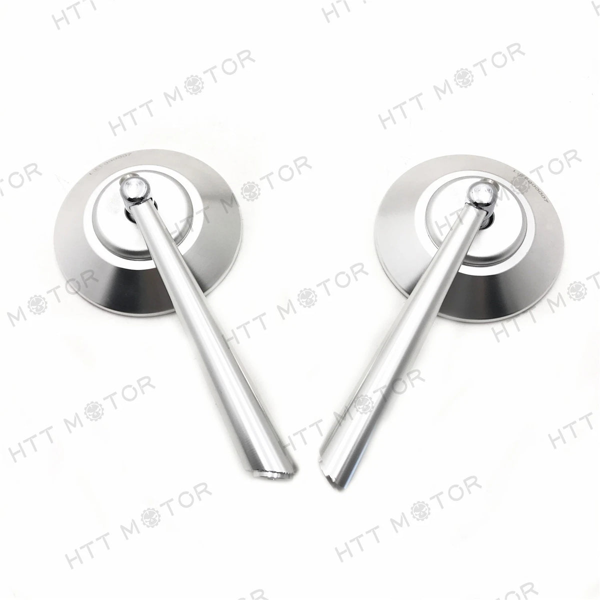 CNC Silver Round Rearview Side Mirrors for BMW KTM Motorcycles (10mm 8mm)