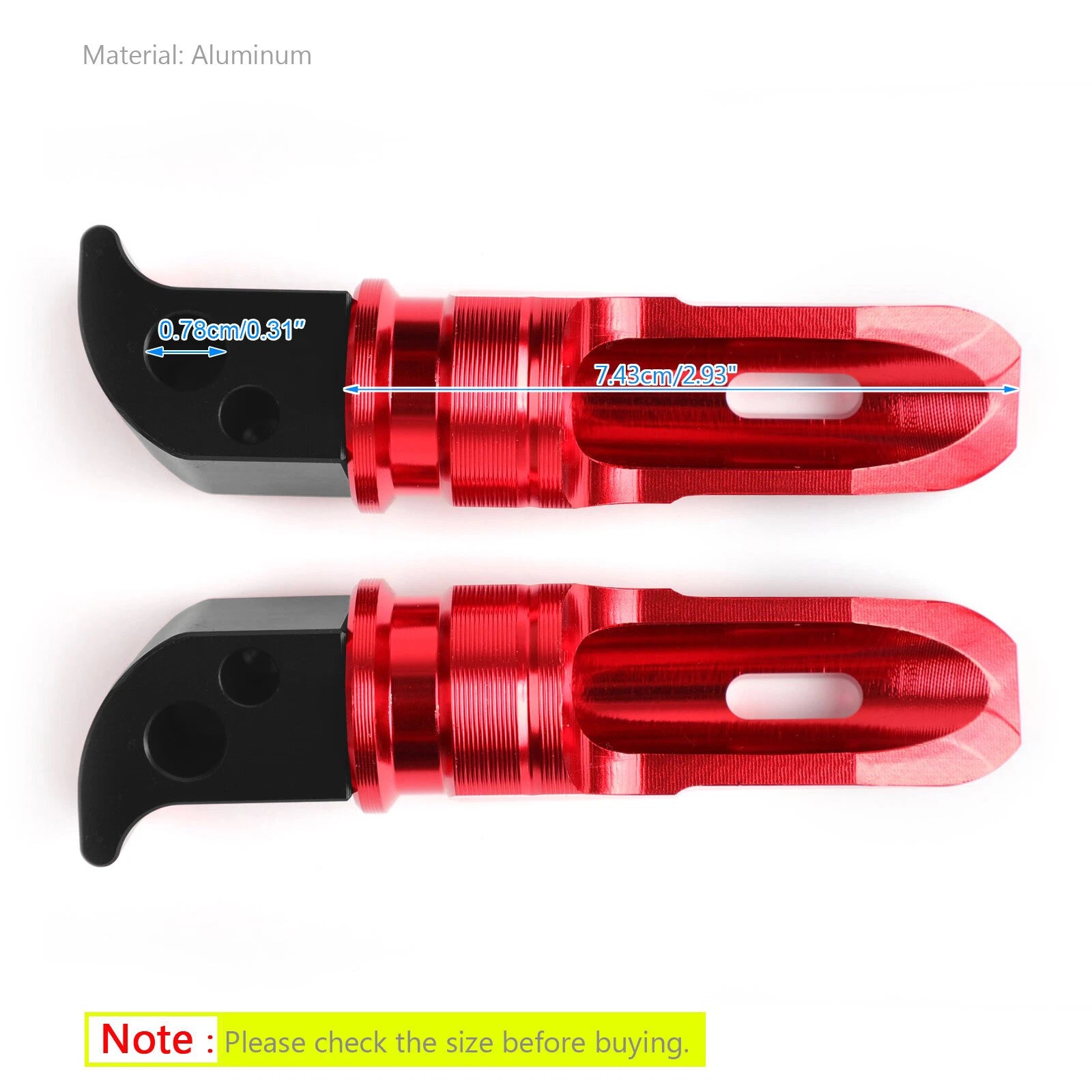 Rear Foot Pegs for Yamaha MT-10, FZ-10, MT-09, FZ-09, MT-07, FZ-07, YZF R3, R25 (2016–2023) Red T9