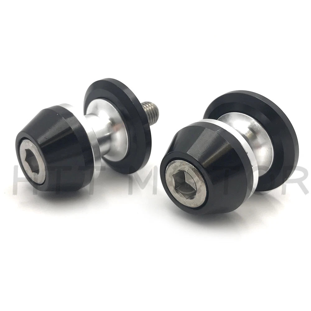 2X CNC Swingarm Spools Sliders for Universal Motorcycle 6MM Black