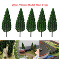 20pc 3.74" Green Model Pine Tree DIY Train Railroad Park Landscape Scale Scenery
