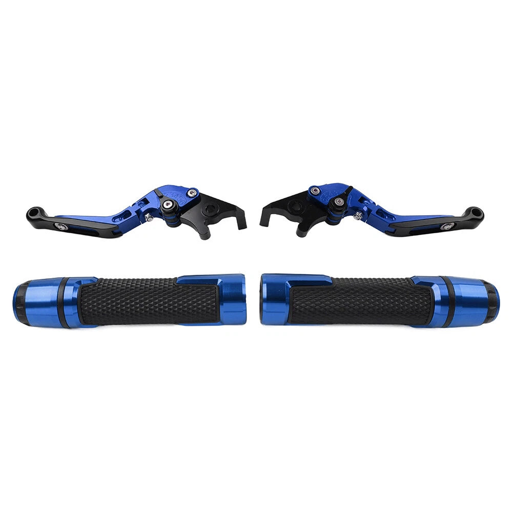 Blue Extendable Brake Clutch Levers Handlebar Grips Sets For BMW C650GT C600