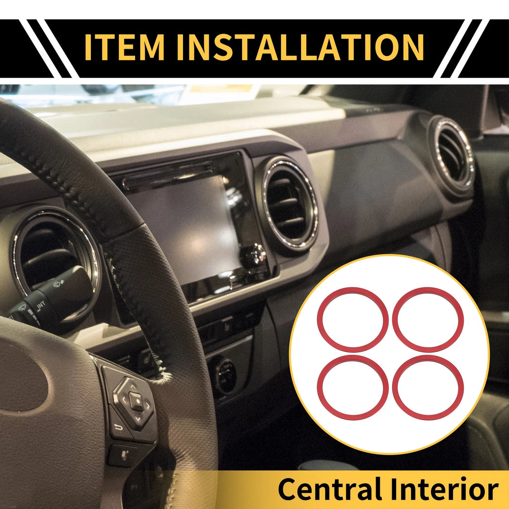 AC Vent Dashboard Decoration Rings Replacement for Toyota Tacoma (2016–2023)