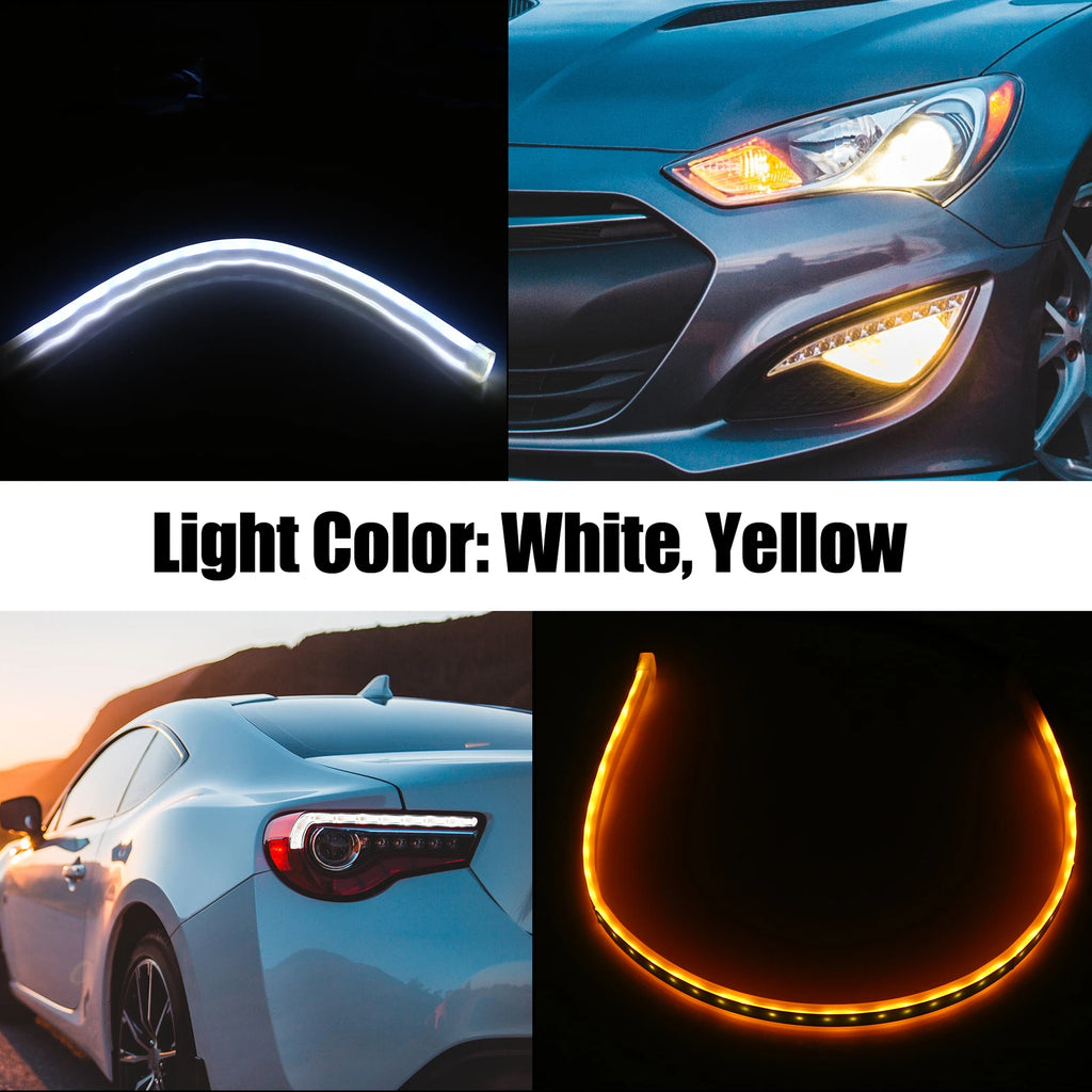 1 Pair LED Headlight Strip for Car (30cm) - Daytime Running Lights