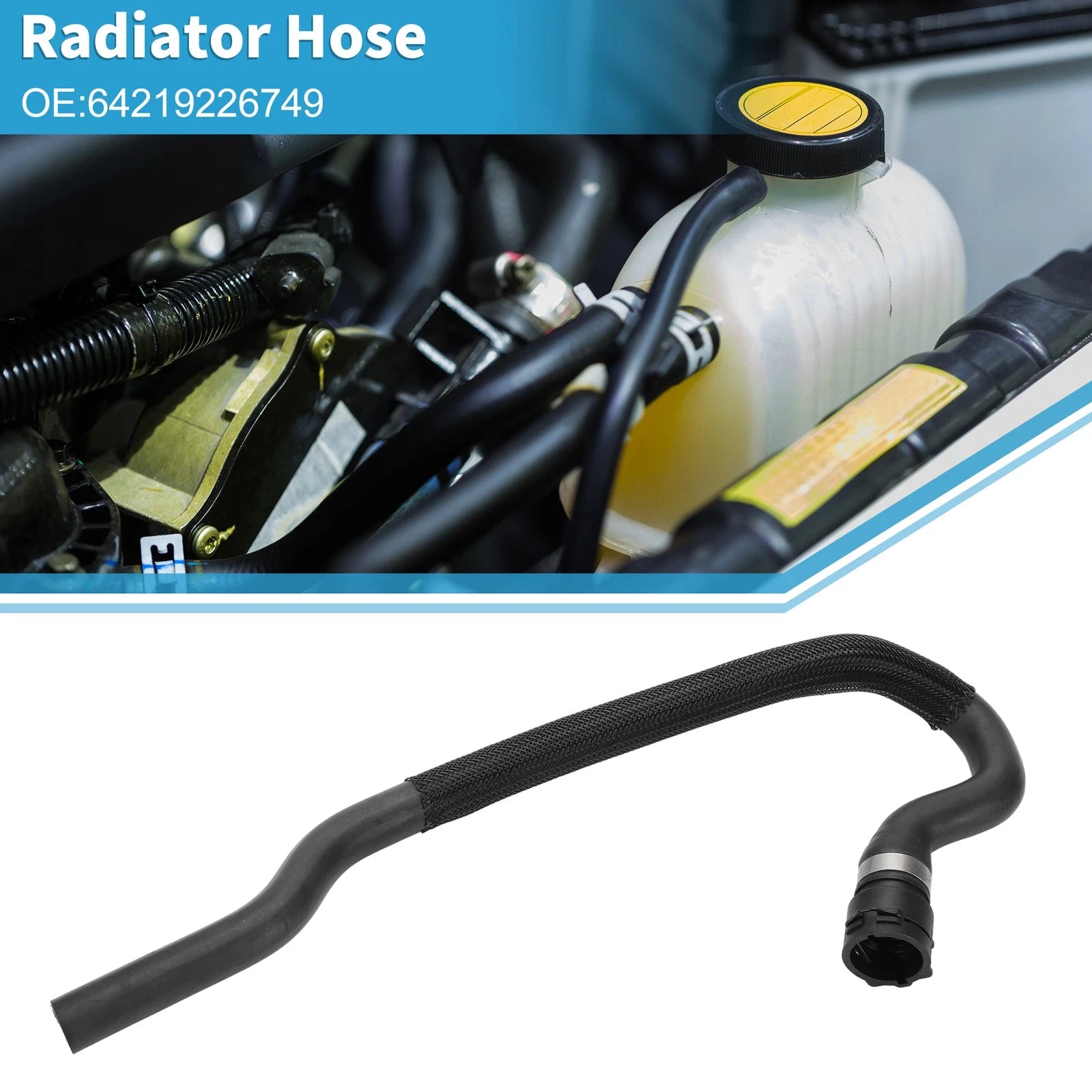 Radiator Hose Replacement for BMW 528i 2012–2016 Rubber Black 1 Piece