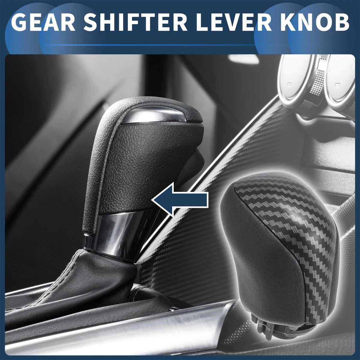 Automatic Gear Shifter Knob Replacement Faux Leather for Toyota Mark X Reiz (2010–2017)