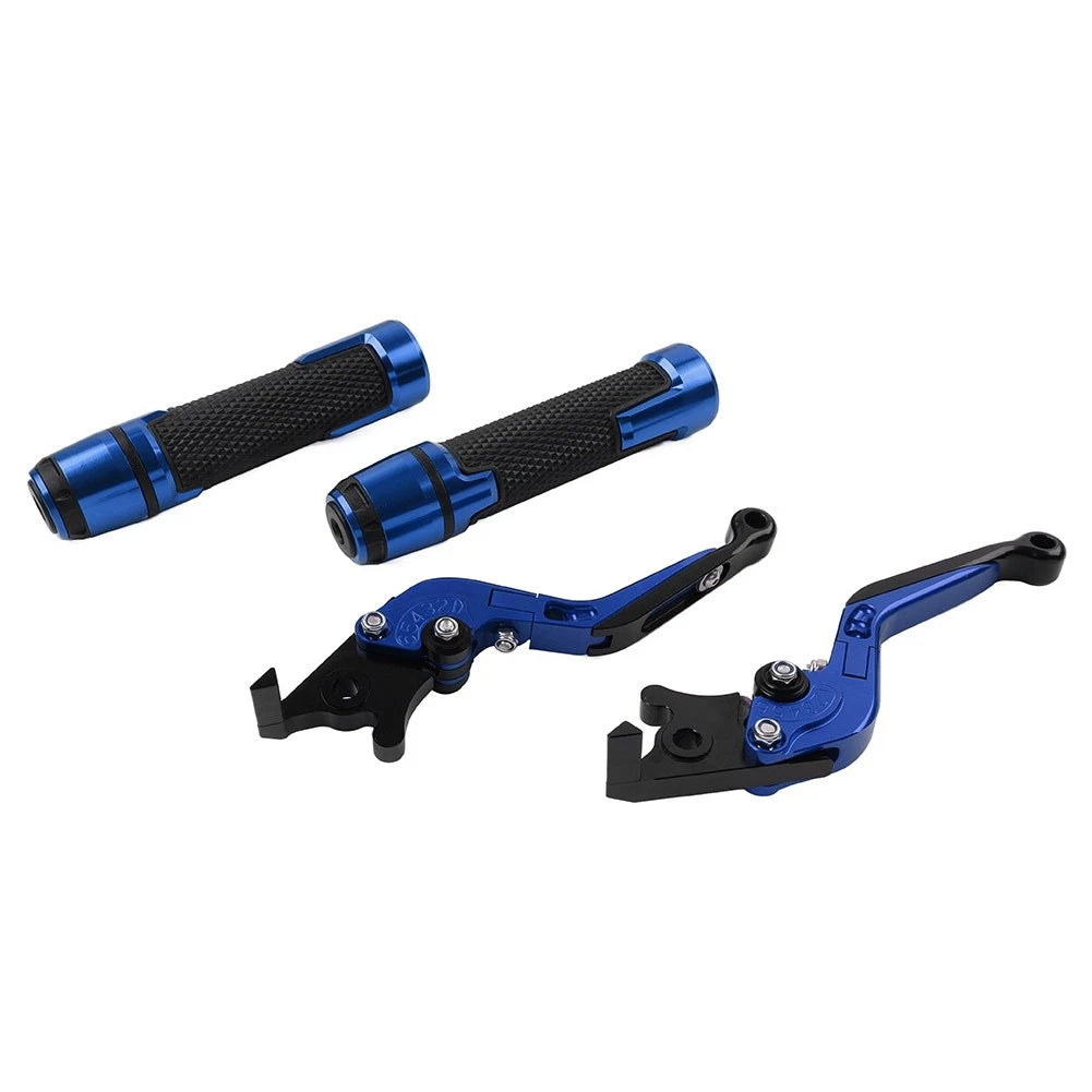 Blue Extendable Brake Clutch Levers Handlebar Grips Sets For BMW F650GS 02-07