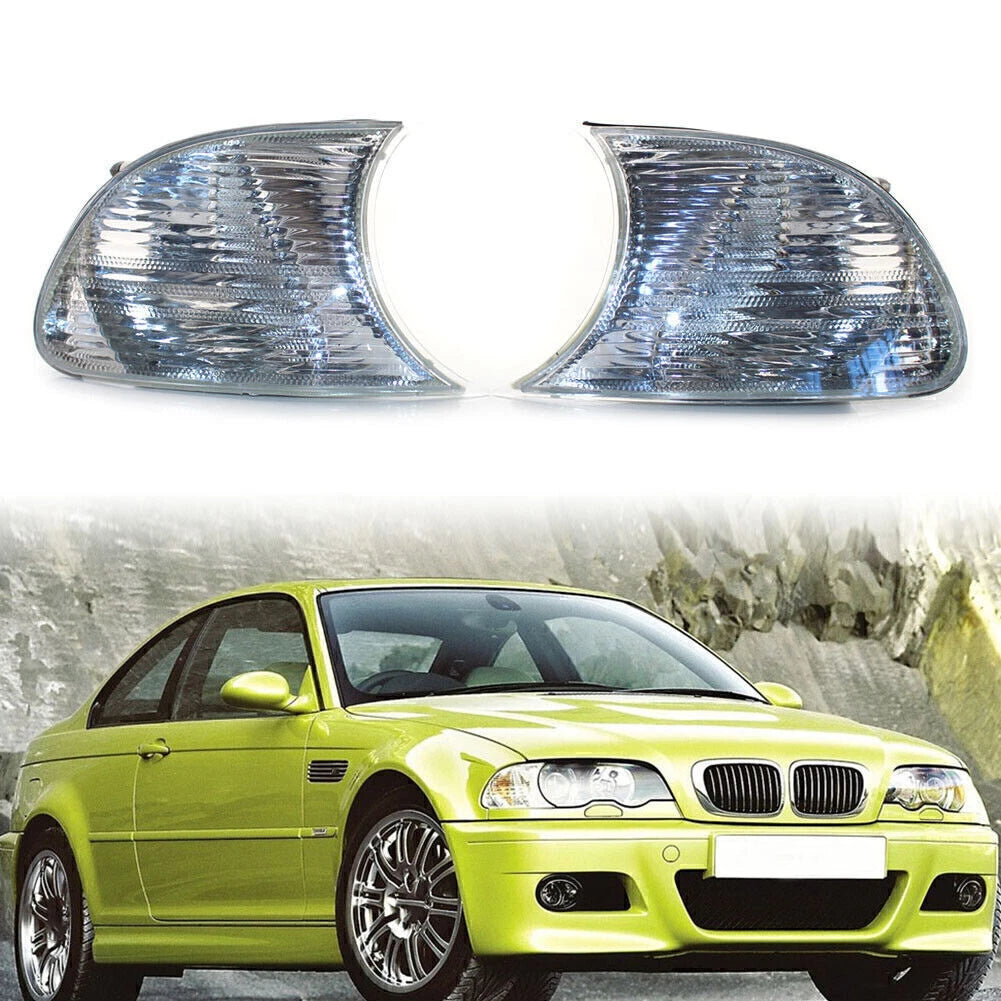 2X Corner Light Turn Signal Clear Lens for BMW E46 3-Series (2000–2001)