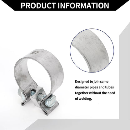 Exhaust Pipe Clamp for Car Stainless Steel 2.24" (30mm)