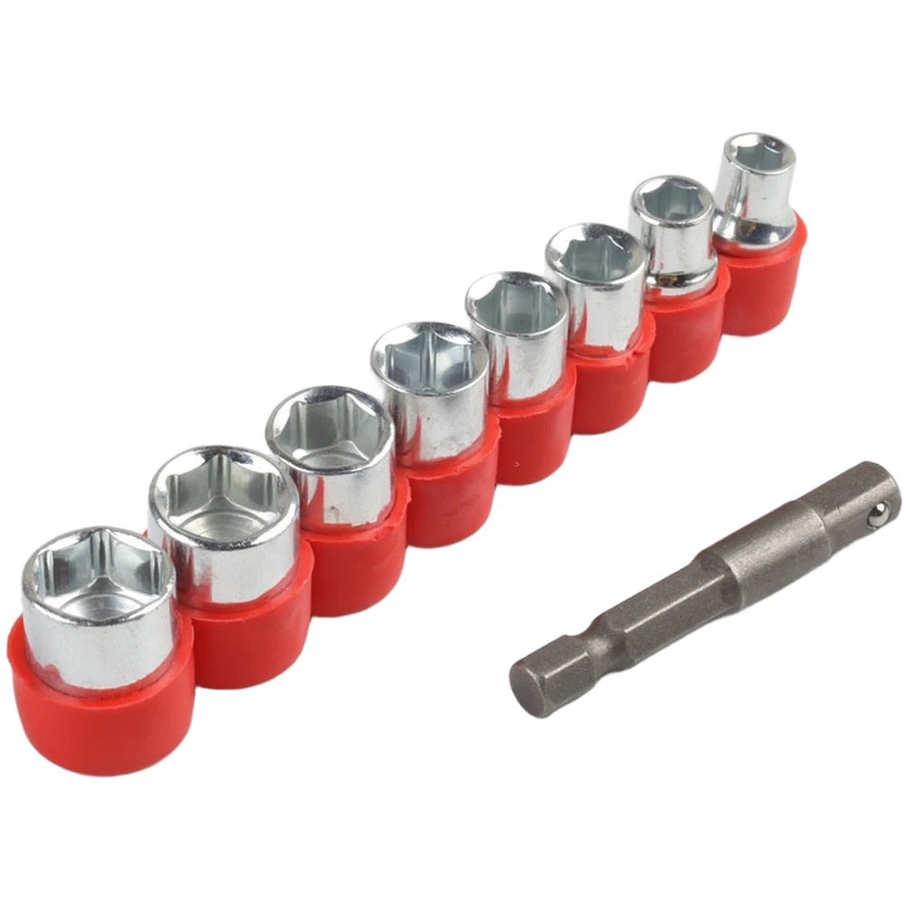 9-Piece Galvanized Steel Socket Set 5mm-13mm