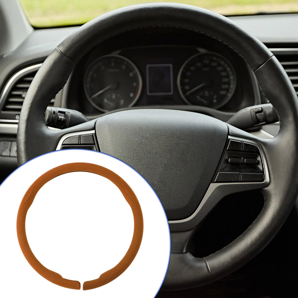 Steering Wheel Cover for Universal Fit (14.96", Orange)