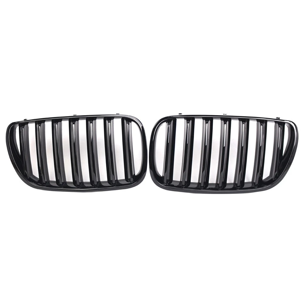 1 Pair Glossy Black Front Bumper Kidney Grille for BMW X3 E83 (2007–2010)