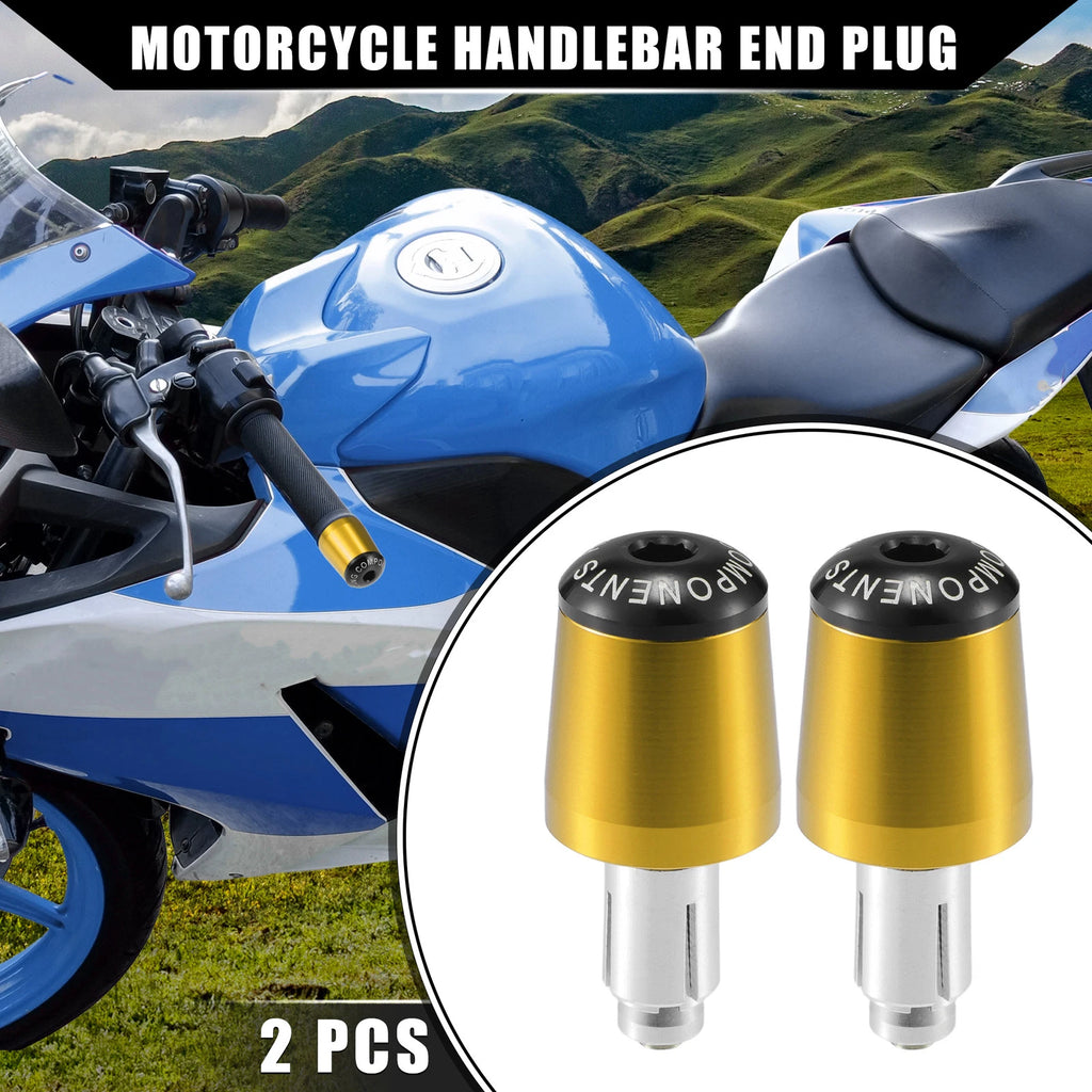 2X Handlebar End Plugs 7/8" for Honda Gold Tone