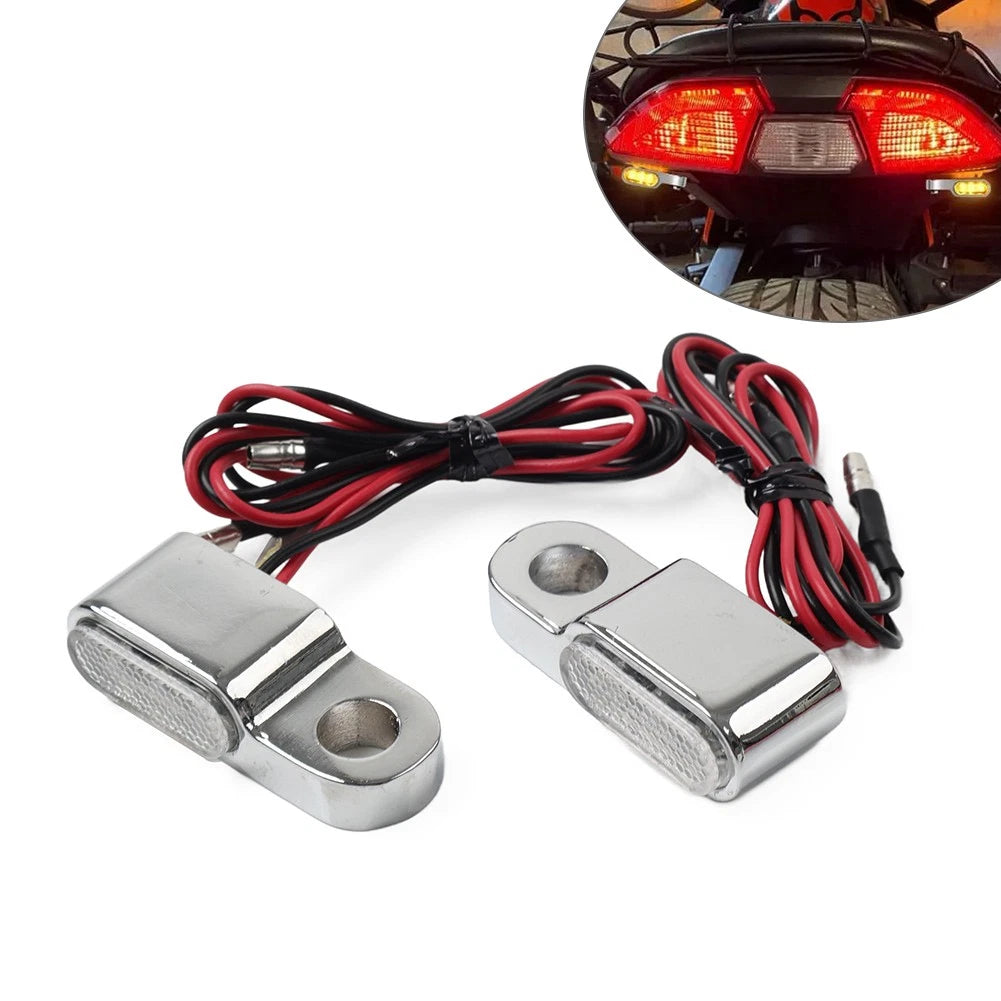 2X Mini Motorcycle Turn Signals Blinker Light Indicator Amber Lamp