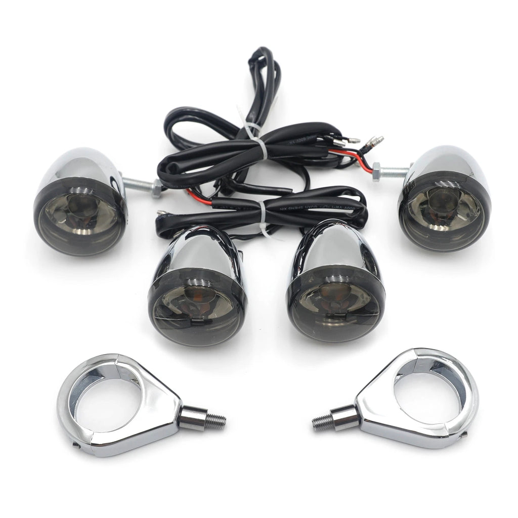 Chrome Motorcycle Turn Signals Kit for Harley Davidson (41mm)