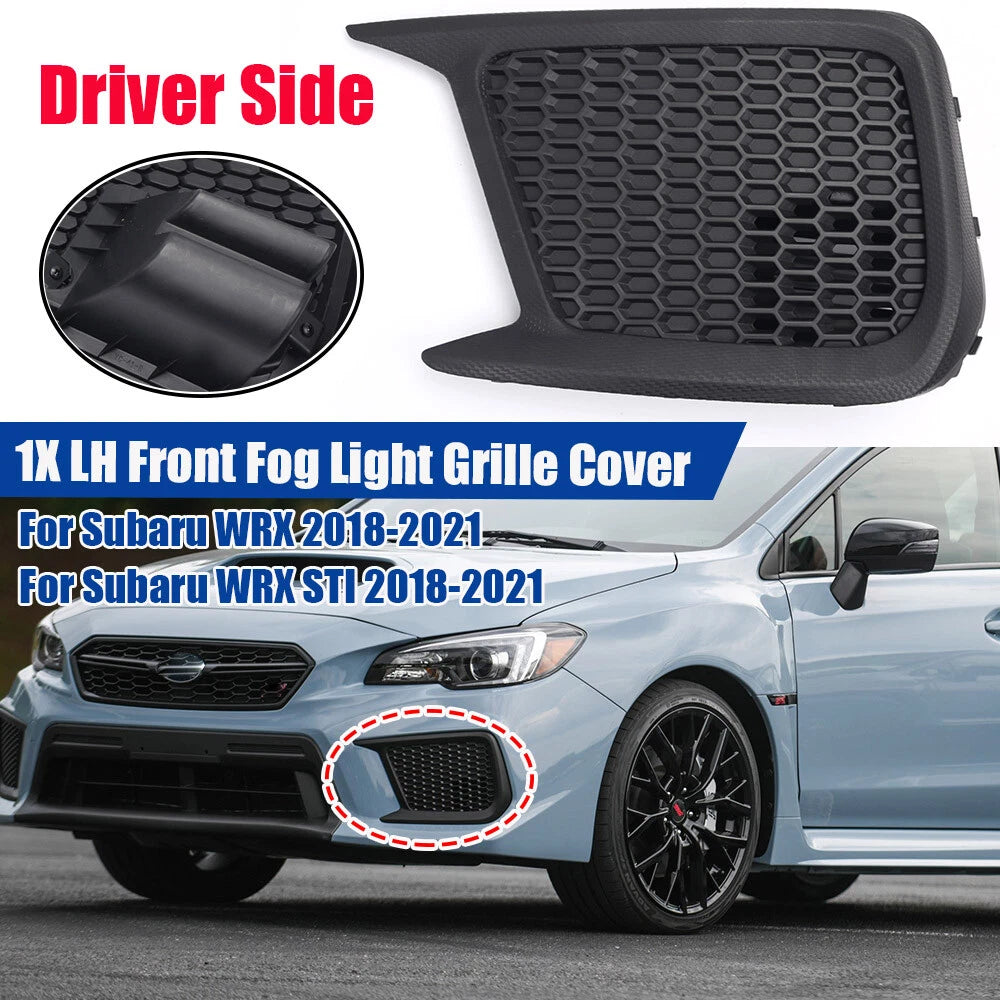 LH Driver Side Fog Light Grille Cover Trim Bezels for Subaru WRX STI (2018–2021)