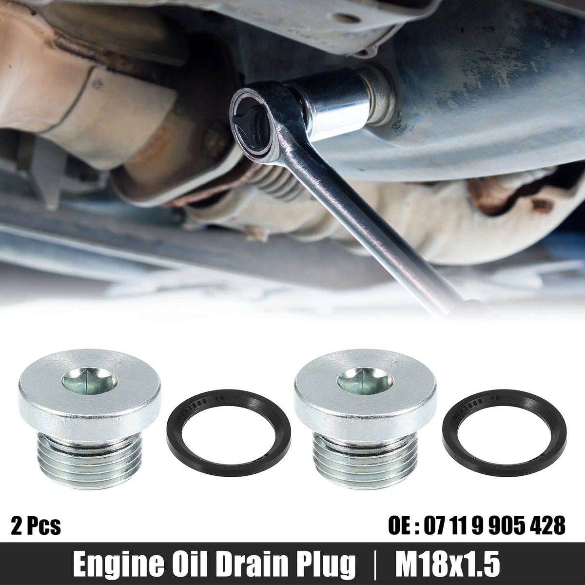 2 Pcs M18x1.5 Engine Oil Drain Plug Screw for BMW 545i 550i (2005–2010)
