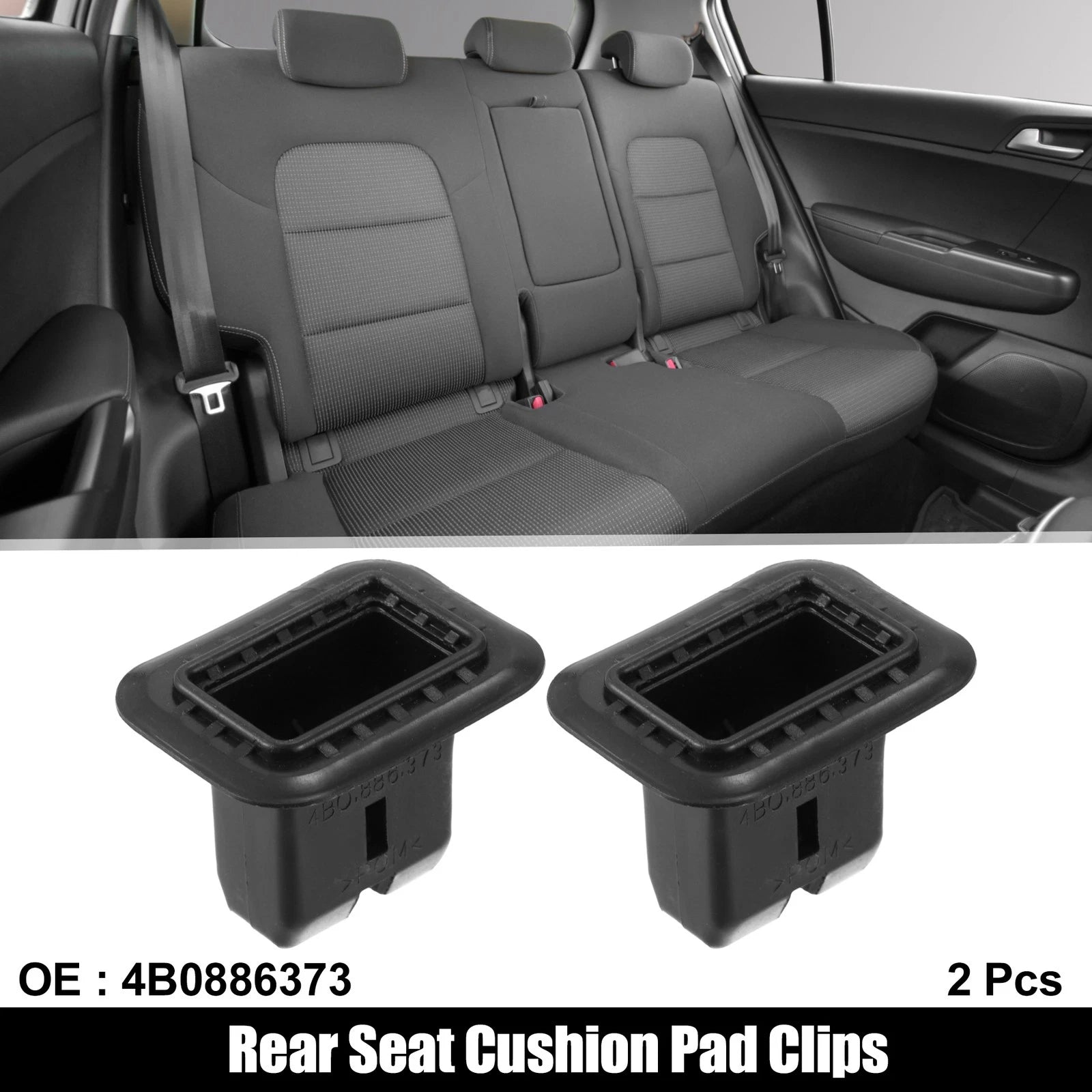2 Pack Rear Seat Cushion Pad Clips Fasteners for Audi A4 (2002–2008)