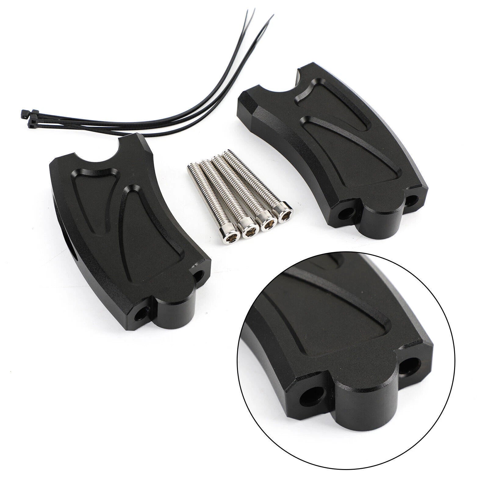 CNC Handlebar Risers for Honda Rebel CMX500 (2017–2023) Black T9