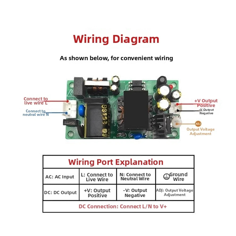 36W 24V AC to DC Power Supply Module (85-264VAC)