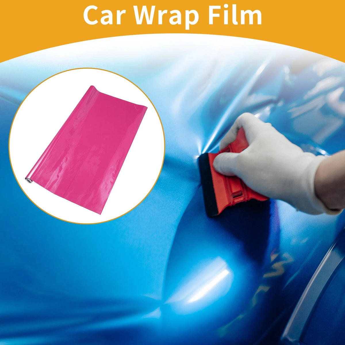 Car Wrap Film 76x152cm for All Models (Vinyl, Bright Rose Red)