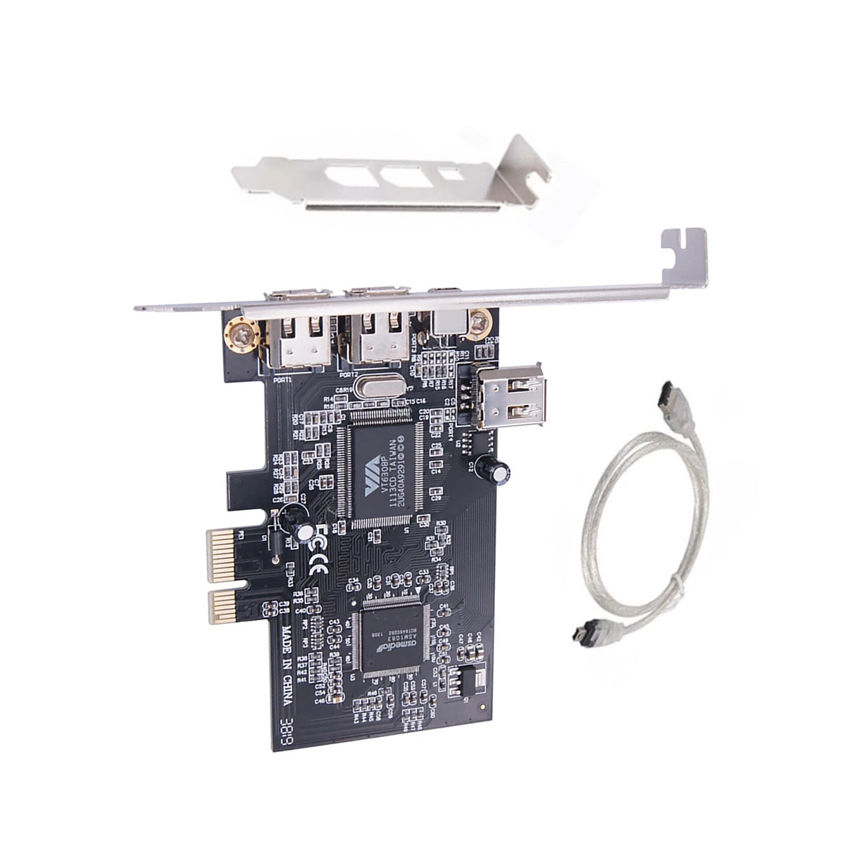 PCI Ex1 to External IEEE 1394 Adapter Card Controller with Bracket