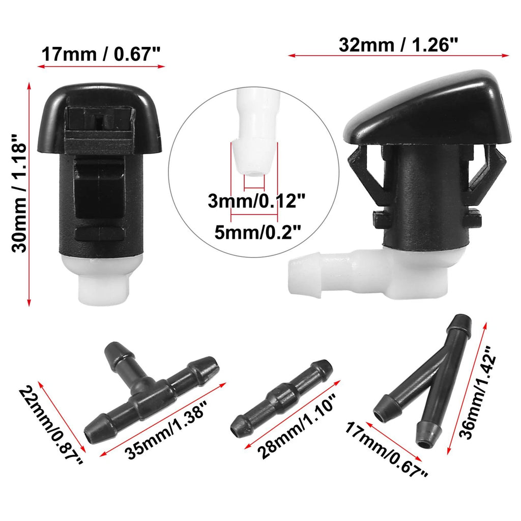 Front Windshield Washer Nozzles Set of 4 for Dodge Durango (2011–2024)