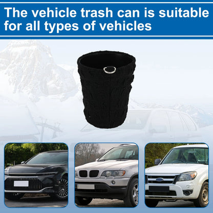 Oval Fabric Garbage Bag for Universal Car (1 Pc) - Black